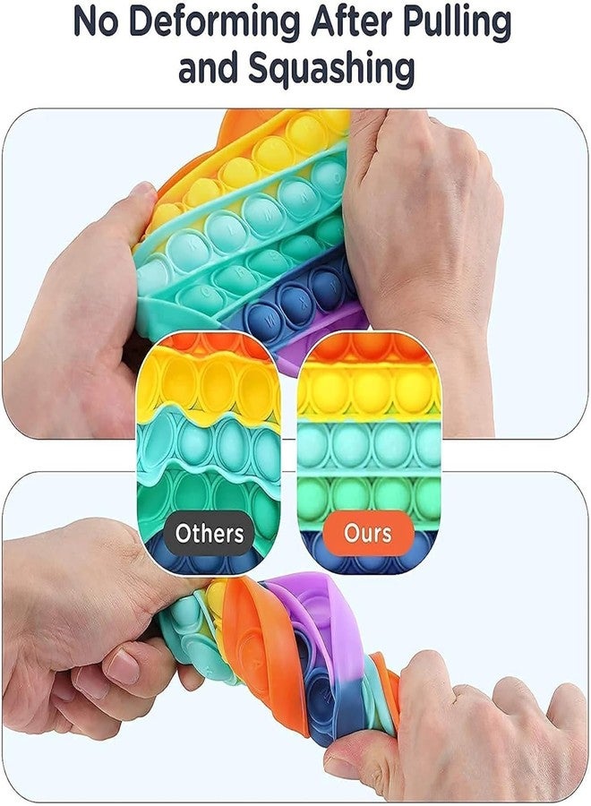 WAKTORO Pop It Set of 4, Rainbow Pop IT Fidget Toys, Poppet Bubble Popping Sensory Toy for Kids and Adults, Pop It Game for Stress Relief - 4 Shapes Pop it Toy - Circle, Square, Octagon, Heart - Image 3